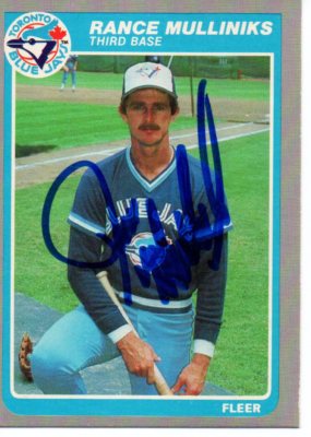 Rance Mulliniks Toronto Blue Jays 1985 Fleer Signed Card