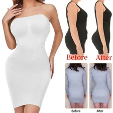 Women Slim Shapewear Skirt Comfort Underwear Slip Strapless Full Body Shaper US