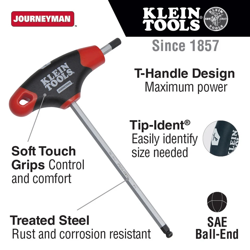 Klein Tools JTH610EB 6-Inch SAE Ball End T-Handle Set with Stand - Image 2 of 4