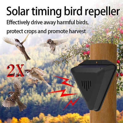 2X Solar-Bewegungsmelder-Alarm gibt lautes Hundegebell und Schussgeräusche  R9O4