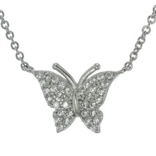 Butterfly Cubic Zirconia Dainty Cute Pendant Necklace Jewelry Gift