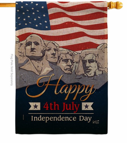 July 4th Indpendence Day Burlap Garden Flag Americana Fourth Yard Banner - Picture 3 of 19