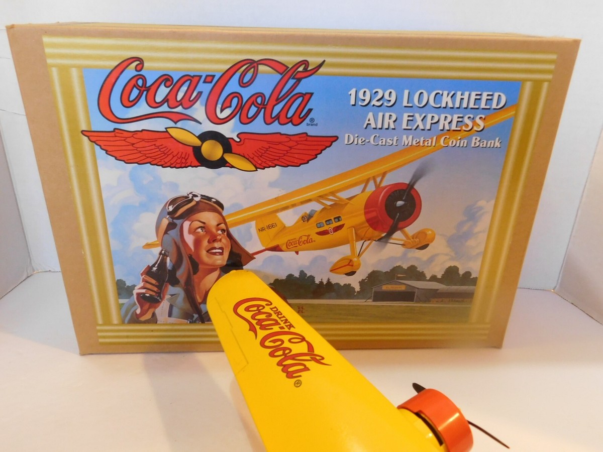 【希少】COCA COLA 1929 LOCKHEED AIR ダイキャスト Coca Cola Coin Bank 1929 Lockheed Air Express Airplane Bank