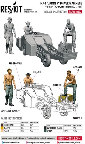MJ-1 Jammer Driver & airmens Vietnam (MJ-1A,MJ-1B) (scene2) 3pcs 1:48 RSF48-0033 - Picture 4 of 4