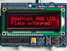 Adafruit 16x2 LCD, RGB, negativo + kit tastiera/HAT per Raspberry Pi, 1110