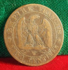 Coin Piece France 1855 French Empire 5 Cents Napoleon III W Lille