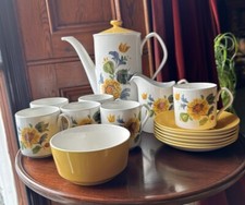Johnson Brothers Vintage Coffee Set For Six Flower Pattern