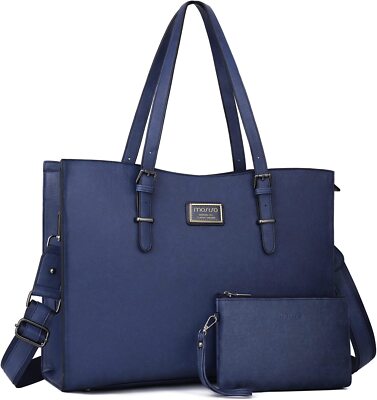 Mosiso 15 16 inch Tote Bag for Women Waterproof  Business PU Leather Laptop Bag