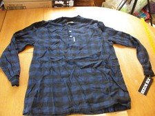 Joe Boxer flannel button shirt S/M 2000s NOS VINTAGE blue black long sleeve