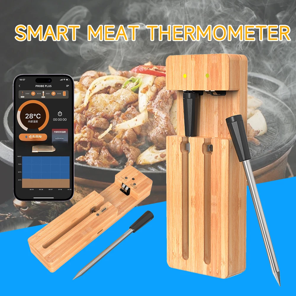 Smart Meat Thermometer with Bluetooth | 165ft Wireless Range FM212/FM205