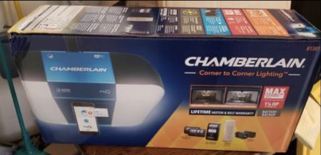 Chamberlain B1381 1.25 HP Smartphone Controlled Belt Drive Garage Door Opener for sale online | eBay