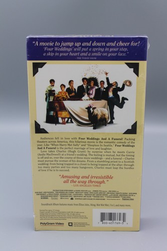 Four Weddings and a Funeral VHS Factory Sealed Hype Sticker Watermark - Imagen 2 de 6