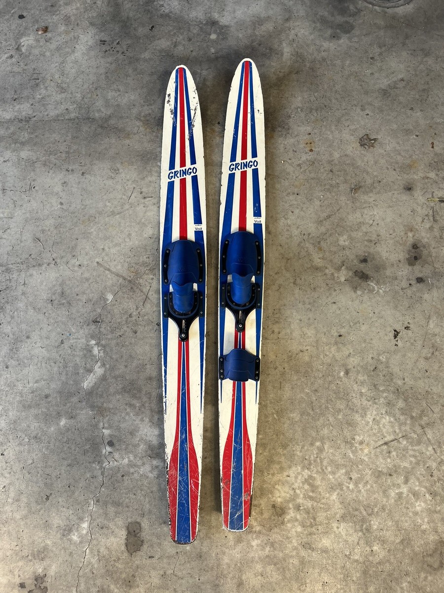 Rare VOIT AMF Wooden &ldquo;GRINGO&rdquo; Vintage (2) Water-Skis MANCAVE 