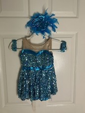 A Wish Come True Blue Sequin Dance Costume - Size SC Small Child 