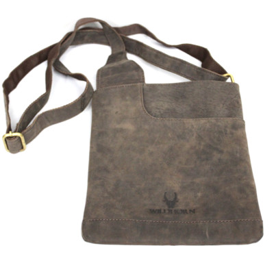 WILDHORN ECHT LEDER Aktentasche Umhängetasche Handtasche Dunkelbraun NEU