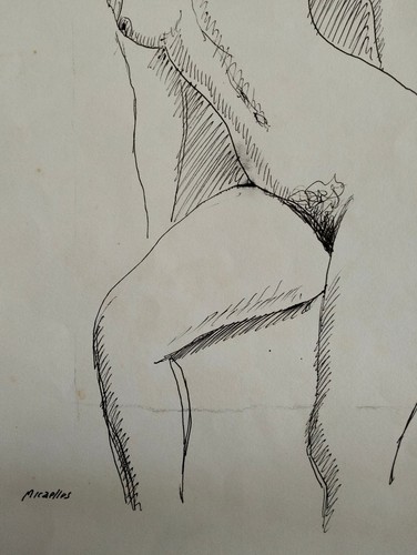 Nudo di Donna eros Micaelles disegno a china firmato erotismo curiosa RAM - Foto 3 di 4