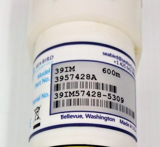SBE Sea Bird Electronics 39IM Wave Tide Depth Recorder 600M part # 3957428A