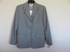 Talbots Blazer Jacket- Blue Gray - Silk  Wool Blend- Size 4- NWT 178