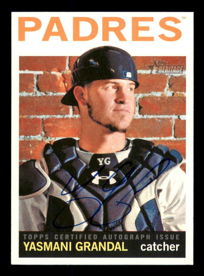 2013 Topps Heritage Real One Autograph/Auto #YG Yasmani Grandal Padres Blue Ink