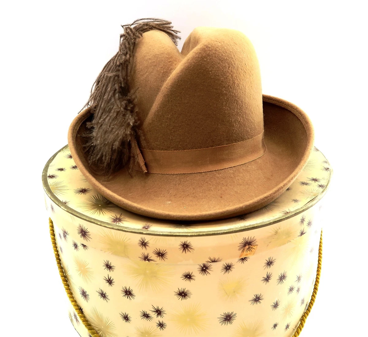 Vintage 90s Wool / Mohair Blend Women\'s Fedora with Flower Accent Women Wide Brim Bowler Hat Vintage Floral Wool Felt Fedora  main image 2