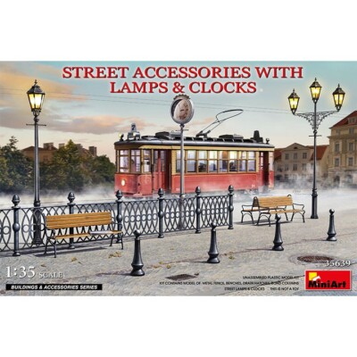 Miniart #35639 1/35 Street accessories w/Lamps&Clocks