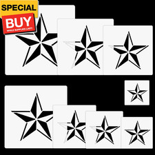 Large Star Stencil - 8pc Nautical Star Stencils for Painting, DIY Projects, Craf