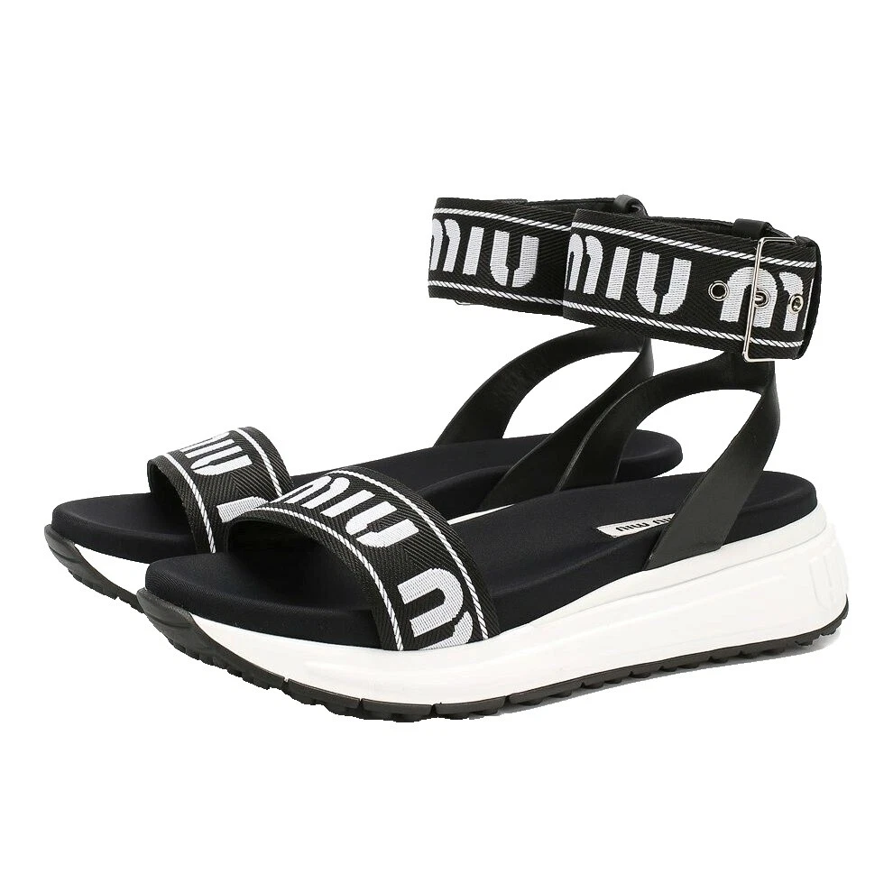 Parte superior de cuero Sandalias De Gladiador para mujer Miu Miu