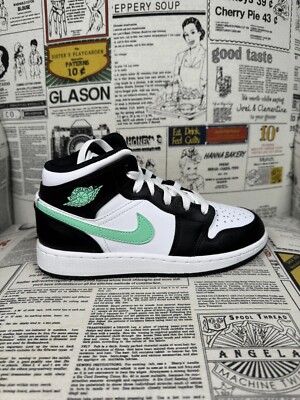 Nike Air Jordan 1 Mid GS Green Glow DQ8423-103 GS Size 4Y Women 5.5 No Box