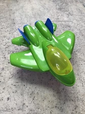 American Plastic Toys Fighter Jet Plane Green Blue Pink Vintage Made In USA