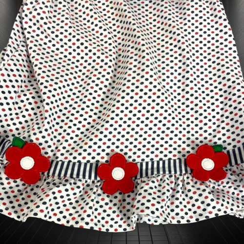 FLORENCE EISEMAN Size 4T Dress Sundress Polka Dot Red Black Flowers Shoulder Tie - Foto 4 di 6