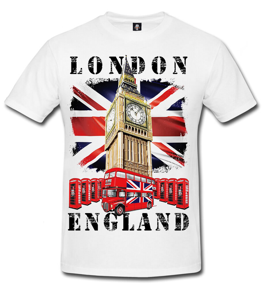 【関税・送料込】(3 colors) Revolution lettering t-shirts Big Ben London Mens T-shirt Red Bus UK England Souvenir