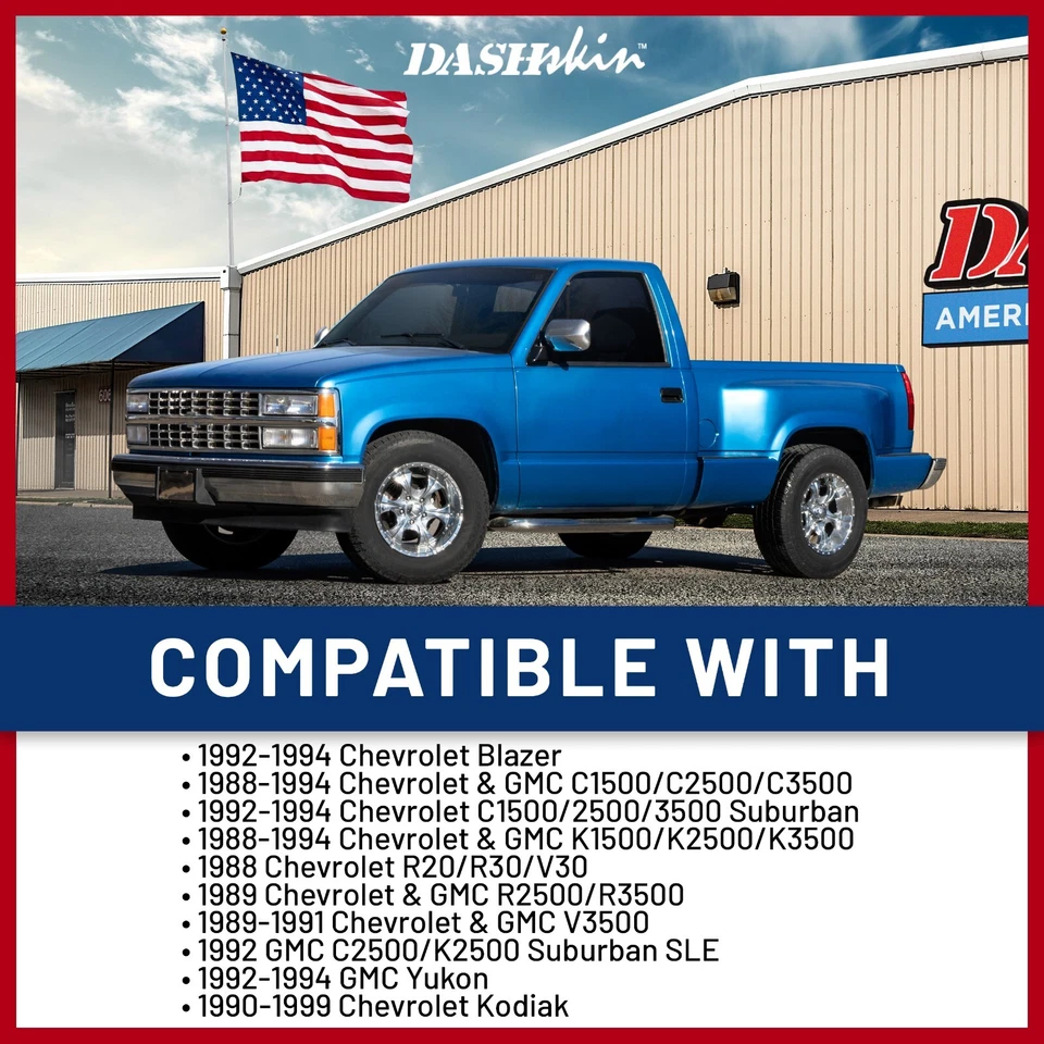 DashSkin Dash Cover for 88-94 Silverado Sierra & GM Trucks in Dark Cool Grey - Image 2 of 4