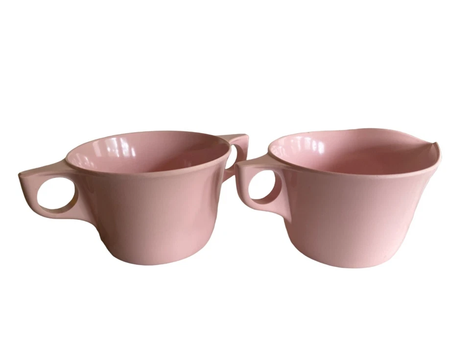 Pink Melamine Sugar Creamer Set Mid Century Plastic 102 104 - Image 4 of 4