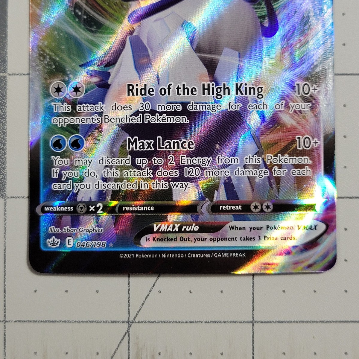 Ice Rider Calyrex Vmax Miscut Error Pokemon Card Chilling Reign