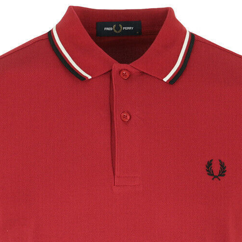 Fred Perry Men's, Short Sleeve Mesh Polo Shirt, Red, S | eBay