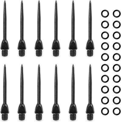 Cyeelife 12 Stück 2BA Steel Dartpfeile Spitzen Metall + 20 Stück Gummiringe, Dar