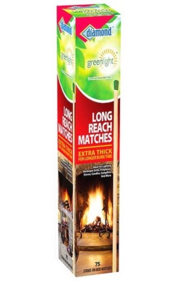 eXtra Long 10'' FIREPLACE MATCHES Wood Green Camping Grill Candle DIAMOND 11172