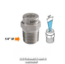 UGELLO PER LANCIA IDROPULITRICE CON ATTACCO 1/4" M ANGOLO 25° DIAMETRO A SCELTA