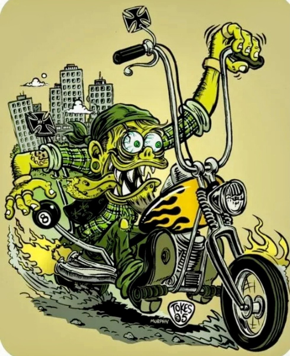 2-PACK RAT ROD HOT ROD CHOPPER RAT FINK BIKER MOTORCYCLES TOOLS