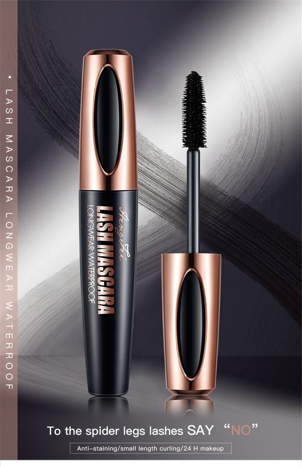 Lengthening and Volumizing 4D Silk Fiber Waterproof Mascara for Lash