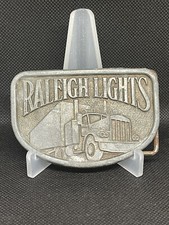 Vintage 18 Wheeler Semi Truck - Belt Buckle - Tractor Trailer - Raleigh Lights.