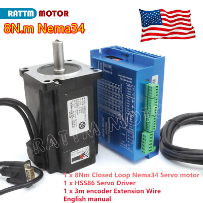 |US| 2-phase 8N.m Servo Closed loop Stepper Motor Driver NEMA34 CNC Kit AC24-70V