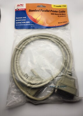 APC 6FT STANDARD PARALLEL PRINTER CABLE DB25 MALE/C36 MALE model 0100-6