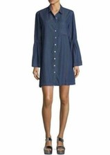 Parker Smith Bell Sleeve Denim Shirt Dress Size M