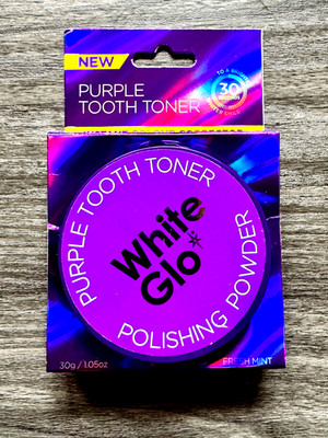 White Glo Purple Tooth Toner Polishing Powder Fresh Mint 1 oz Color Corrector