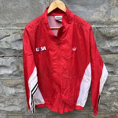 Vtg Special Olympics Adidas Team USA Vented Windbreaker Full Zip Jacket Large