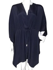 HALSTON Dress, S, Blue, Belted, Logo hardware, Knee length, Modest Acetate-Silk