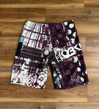 Oakley Bermuda One Icon One World Board Shorts Size 36 Purple Black AOP RARE