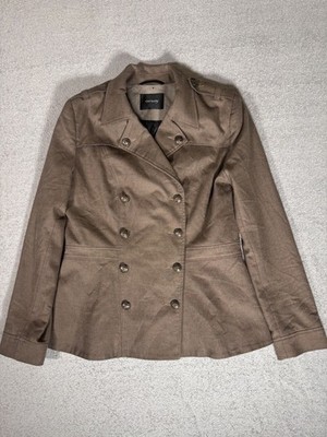 Orsay Pea Coat Double Breasted Jacket Brown Women s US Size 8 Utility Grunge Y2K