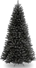 Artificial Full Christmas Tree, Black, North Valley Spruce, Includes Stand, 7...